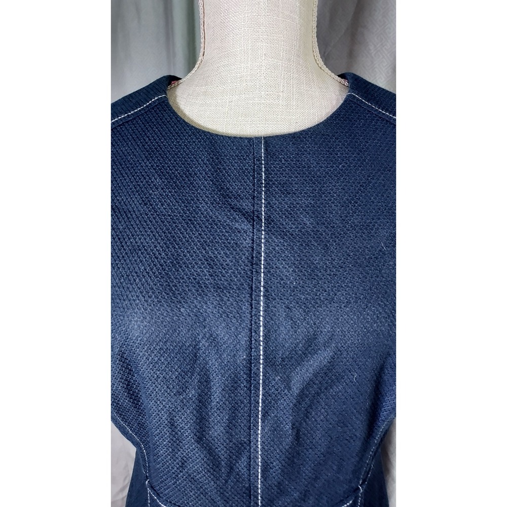 Boden Shift Dress Women 6R Navy Blue Contrast Stitch Pockets W0484 - Picture 2 of 12